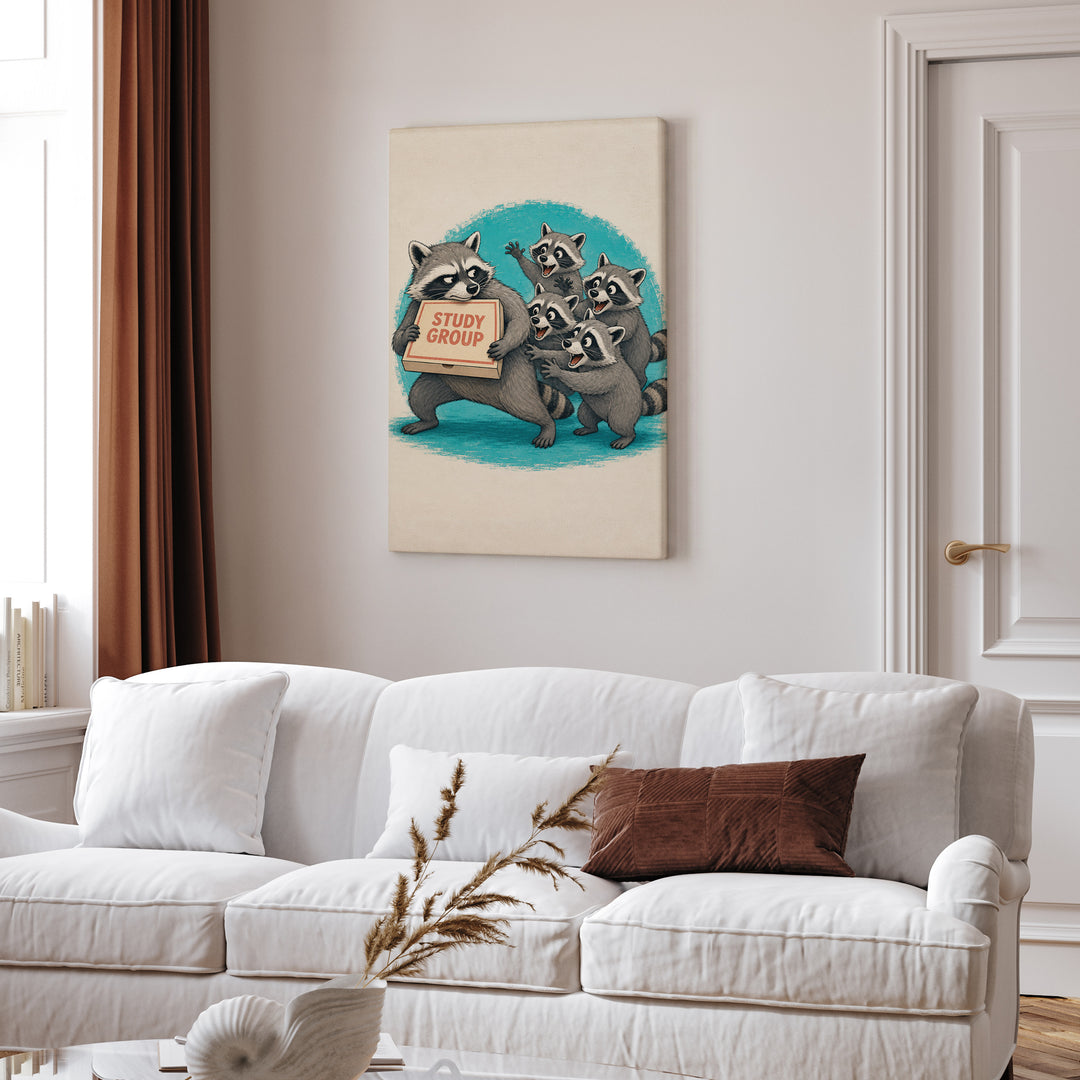 Pizza Fund – College Dorm Decor with a Guarded Study Group Box – Canvas Wall Art