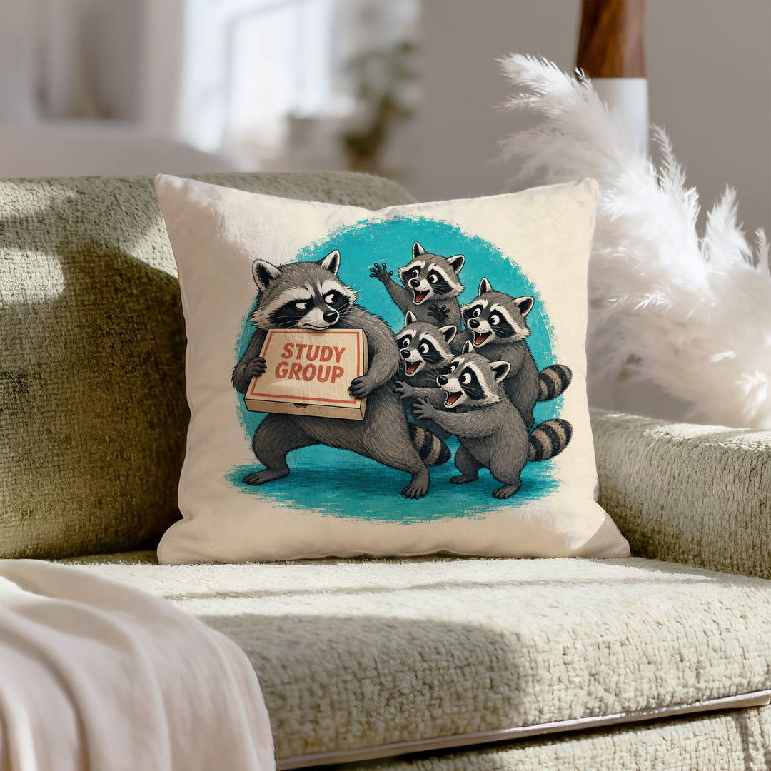 Pizza Fund – College Dorm Decor with a Guarded Study Group Box – Throw Pillow