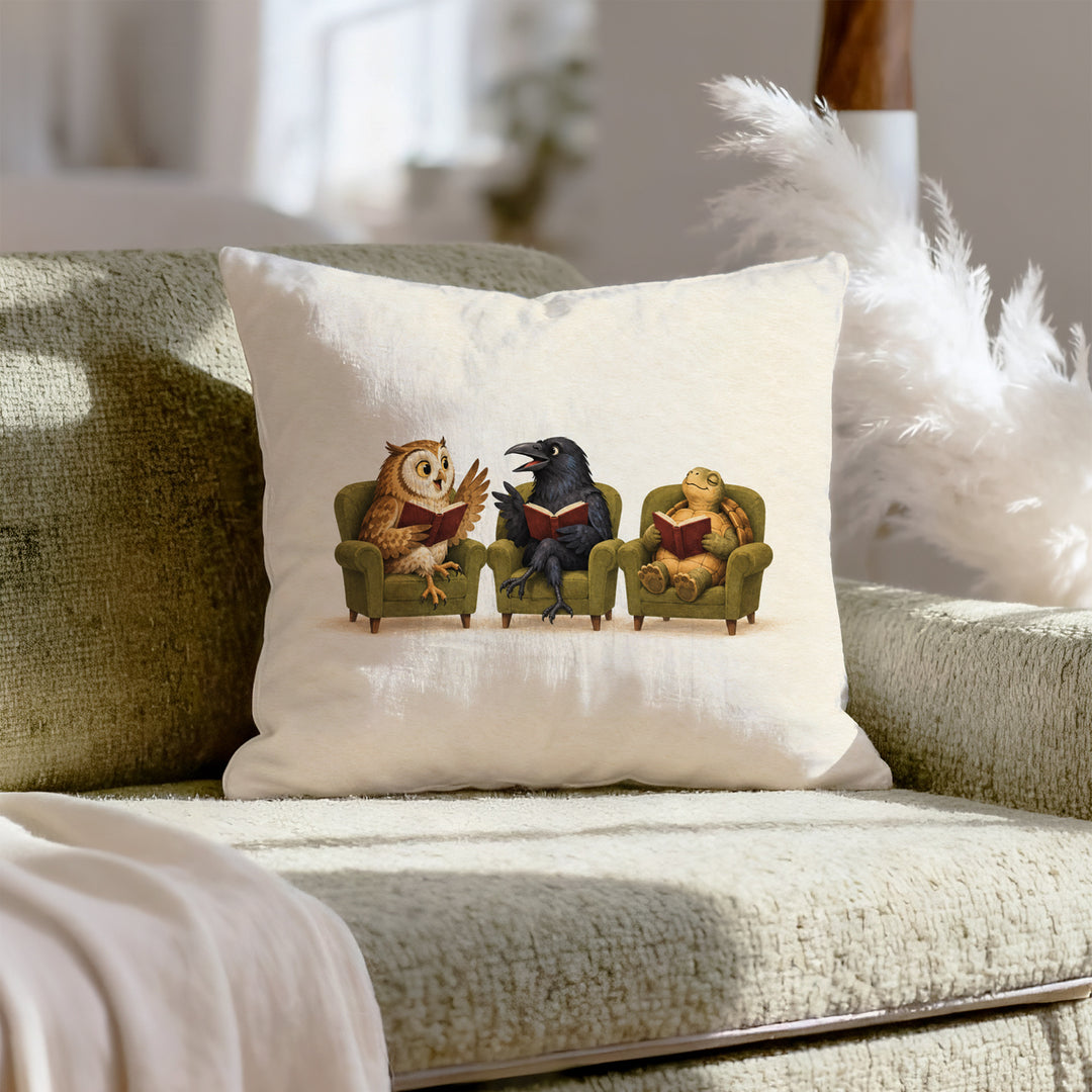 Book Club – Bookish Decor with an Owl and Raven Discussion – Throw Pillow