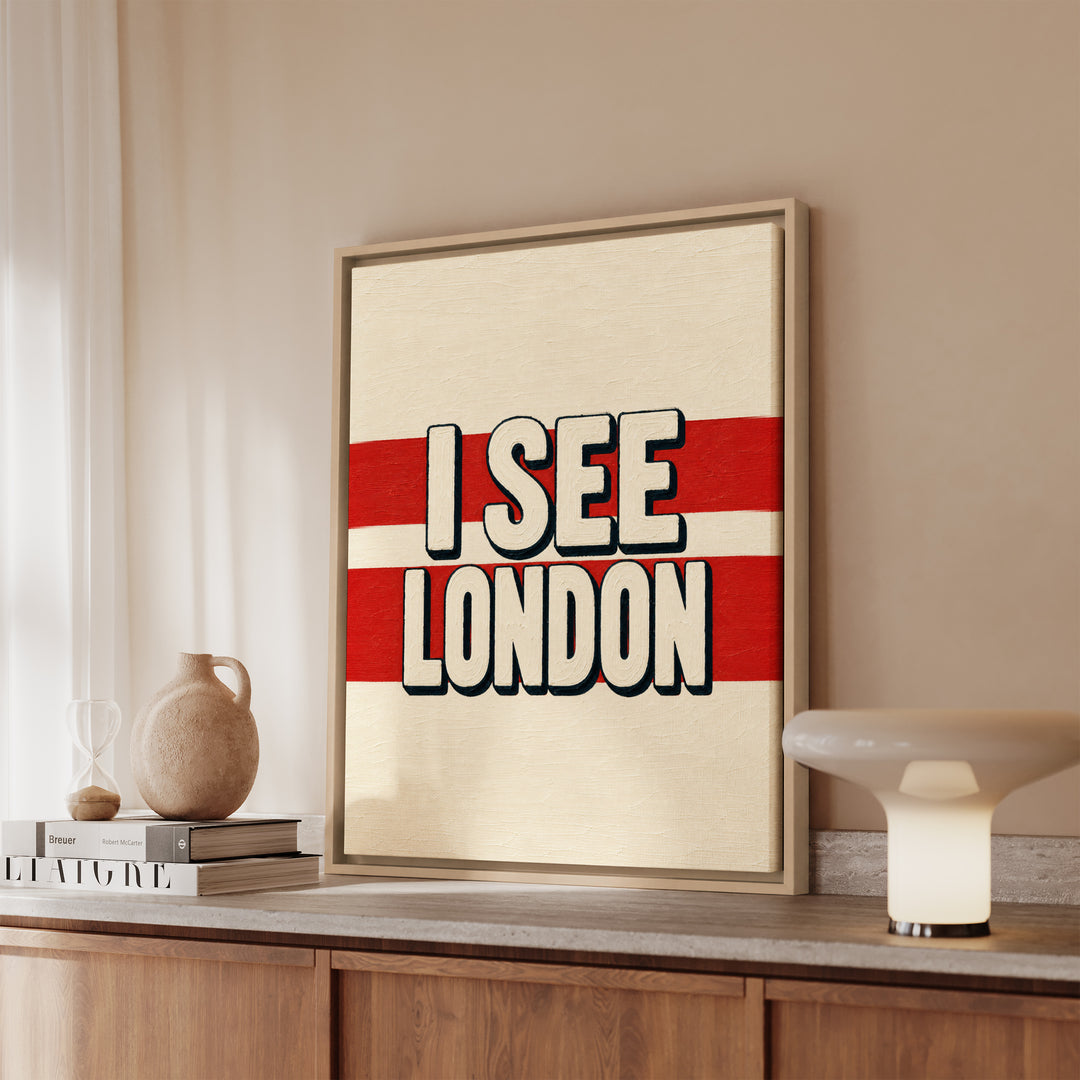 I See London – Funny Bathroom Wall Art with a Classic Rhyme – Framed Canvas Wall Art
