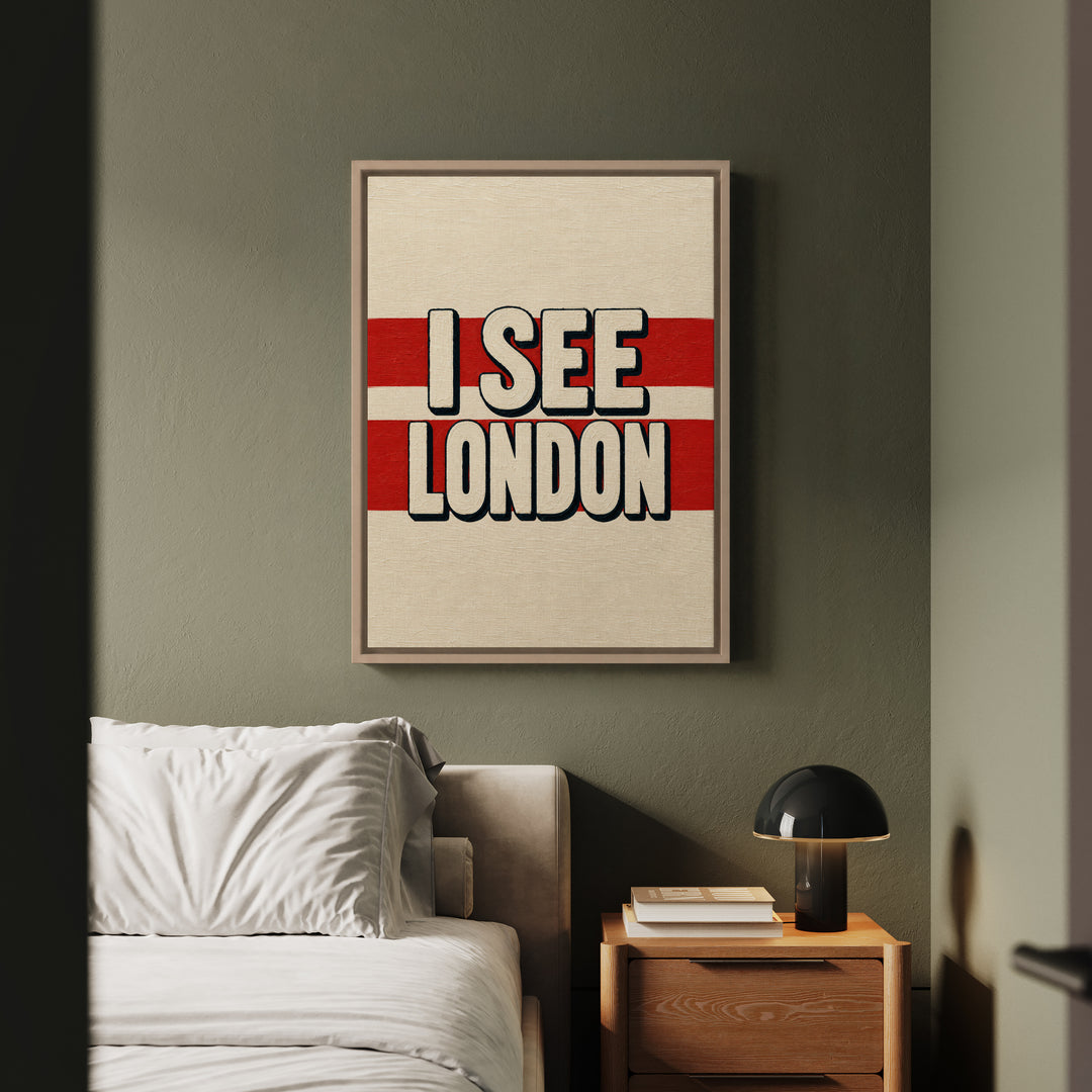 I See London – Funny Bathroom Wall Art with a Classic Rhyme – Canvas / Framed Canvas