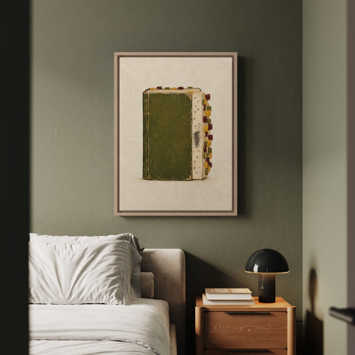 Annotated – Bookish Wall Art with Margins Full of Tiny Hearts – Framed Canvas Wall Art