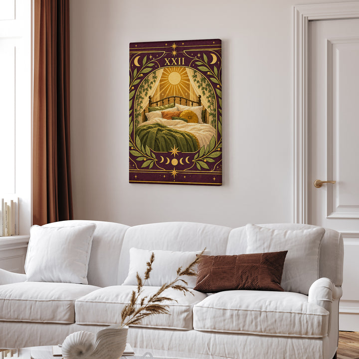 Tarot: The Nap – Witchy Wall Decor with an Invented Card Number 22 – Canvas Wall Art