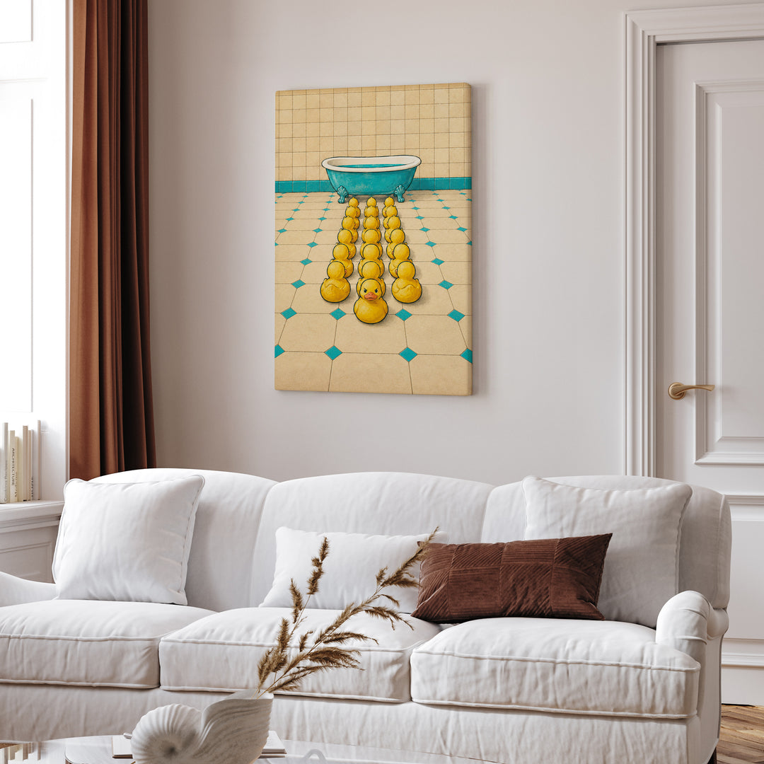 Duck Parade – Duck Wall Art with a Marching Rubber Fleet – Canvas Wall Art