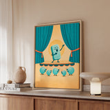 Soap Opera – Funny Bathroom Art with an Amber Lit Still Life – Framed Canvas Wall Art
