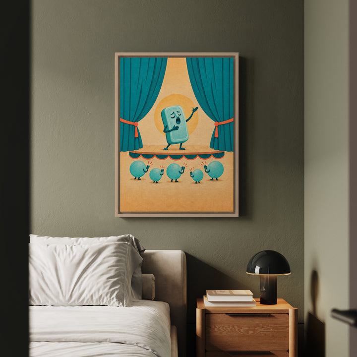 Soap Opera – Funny Bathroom Art with an Amber Lit Still Life – Canvas / Framed Canvas