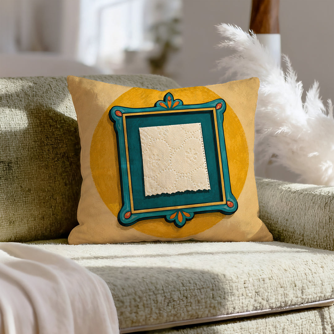 The Last Square – Funny Bathroom Decor with a Toilet Paper Relic – Throw Pillow