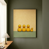 Rubber Duck Family Portrait – Funny Bathroom Wall Art with a Victorian Bath Toy Photo – Canvas / Framed Canvas