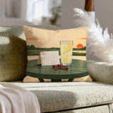The 19th Hole, Unattended – Golf Decor with Tees and a Sweating Lemonade – Throw Pillow