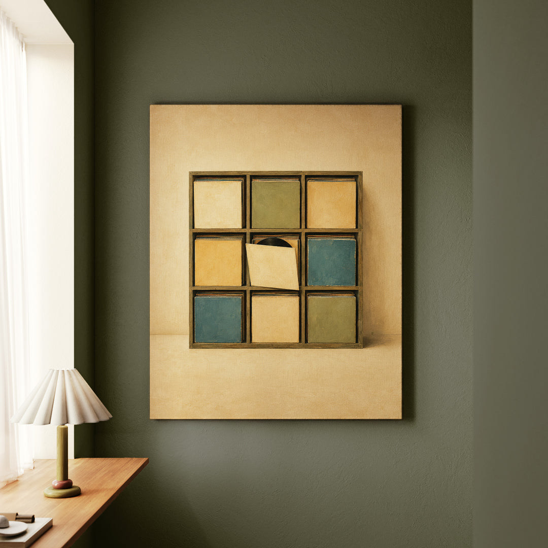 Sleeve Wall – Vinyl Record Decor with a Warm Wall of Sleeves – Canvas / Framed Canvas