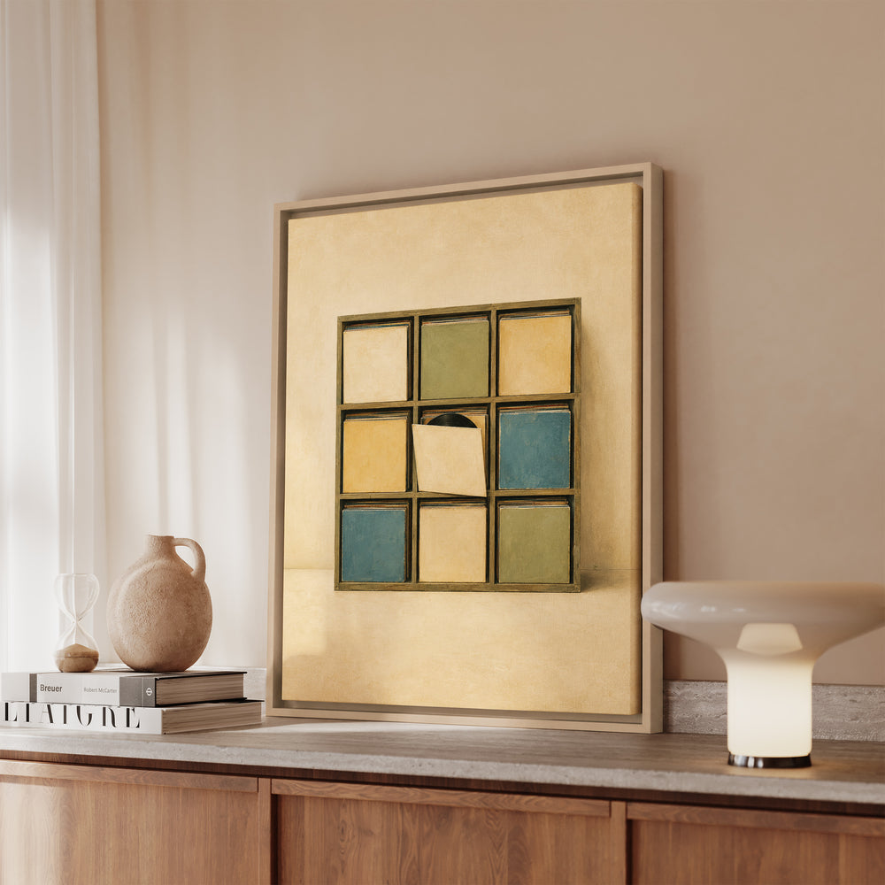 Sleeve Wall – Vinyl Record Decor with a Warm Wall of Sleeves – Canvas / Framed Canvas