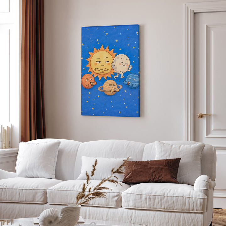 Eclipse: Excuse Me – Celestial Wall Art with a Polite Squeeze Past – Canvas Wall Art
