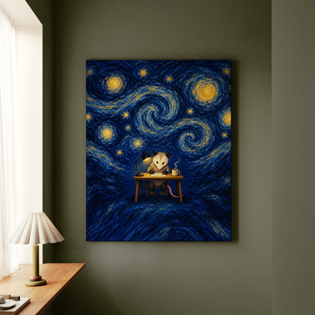 The Night Shift – Starry Night Wall Art with a Swirling Blue Sky – Canvas / Framed Canvas
