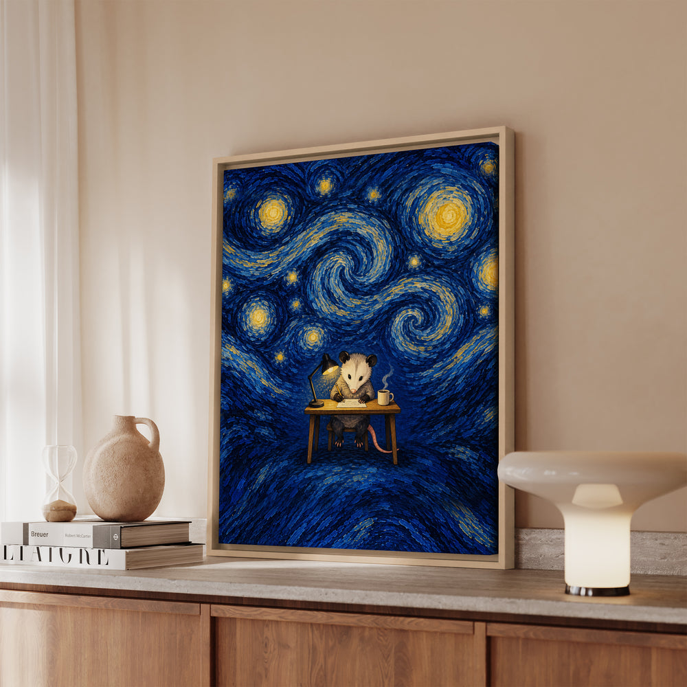 The Night Shift – Starry Night Wall Art with a Swirling Blue Sky – Canvas / Framed Canvas