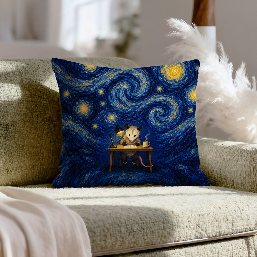 The Night Shift – Starry Night Decor with a Swirling Blue Sky – Throw Pillow