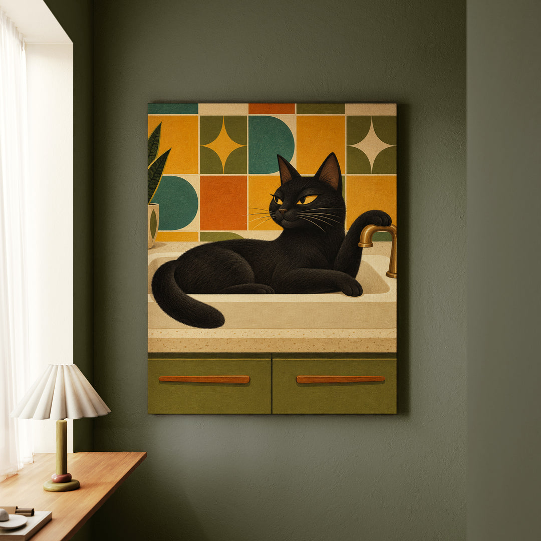 Sink Loaf, Mid Century – Mid Century Modern Art with a Geometric Basin Nap – Canvas Wall Art