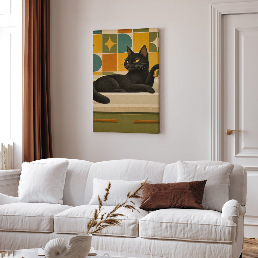 Sink Loaf, Mid Century – Mid Century Modern Art with a Geometric Basin Nap – Canvas Wall Art