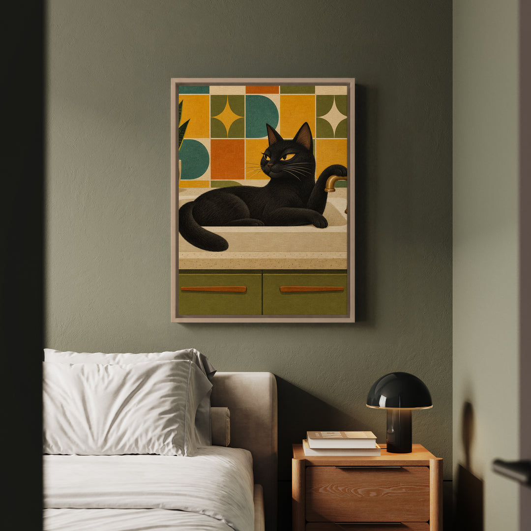 Sink Loaf, Mid Century – Mid Century Modern Art with a Geometric Basin Nap – Canvas / Framed Canvas