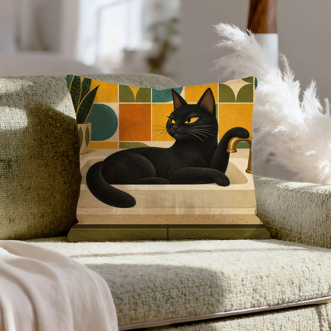 Sink Loaf, Mid Century – Mid Century Modern Decor with a Geometric Basin Nap – Pillow Cover