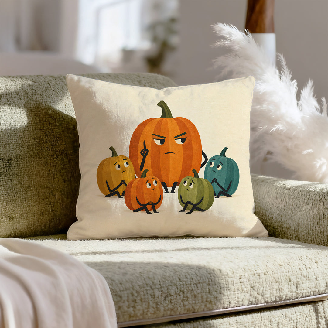 Pumpkin Committee, Mid Century – Mid Century Modern Decor with a Geometric Gourd Group – Throw Pillow