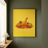 Dino Nuggets: A Still Life – Funny Kitchen Art with a Museum Diorama of Snacks – Canvas Wall Art