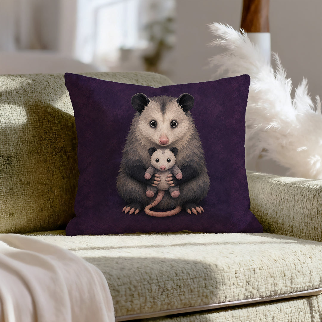 Emotional Support Possum – Opossum Decor with a Gentle Hug for a Smaller Friend – Pillow Cover