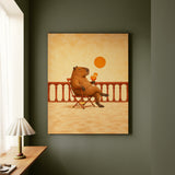 Orange Spritz Hour – Capybara on a Golden Balcony – Canvas Wall Art
