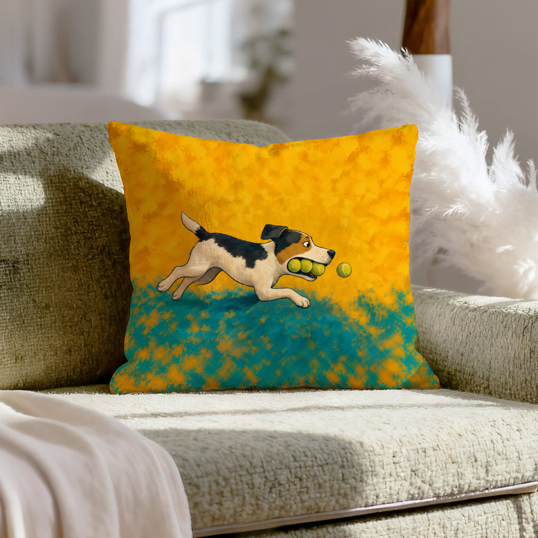 Ball Is Life – Funny Dog Decor with a Tennis Obsessed Retriever – Pillow Cover