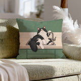 Sink Loaf II – Funny Cat Decor with an Overflowing Kitchen Basin – Throw Pillow