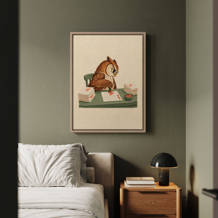Grade Expectations – Classroom Wall Art with an Owl Stamping Wing Prints – Canvas / Framed Canvas