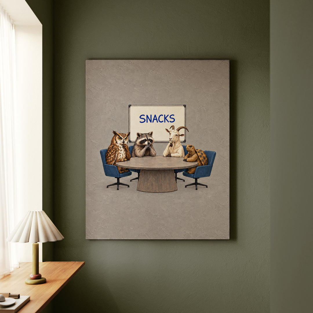 Team Meeting – Funny Office Wall Art with a Whiteboard Saying Ball – Canvas Wall Art