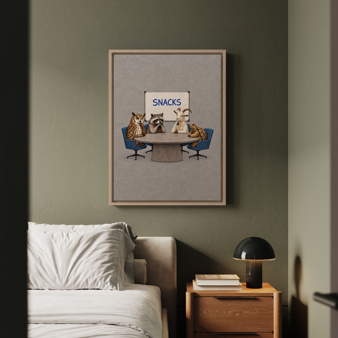 Team Meeting – Funny Office Wall Art with a Whiteboard Saying Ball – Framed Canvas Wall Art