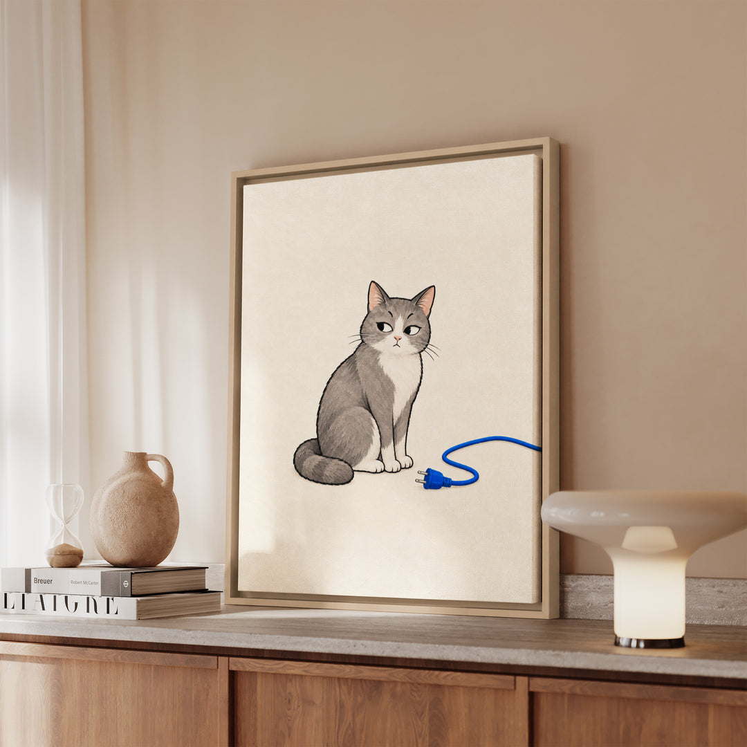 IT Support – Funny Office Wall Art with an Unplugged Cable Alibi – Canvas / Framed Canvas