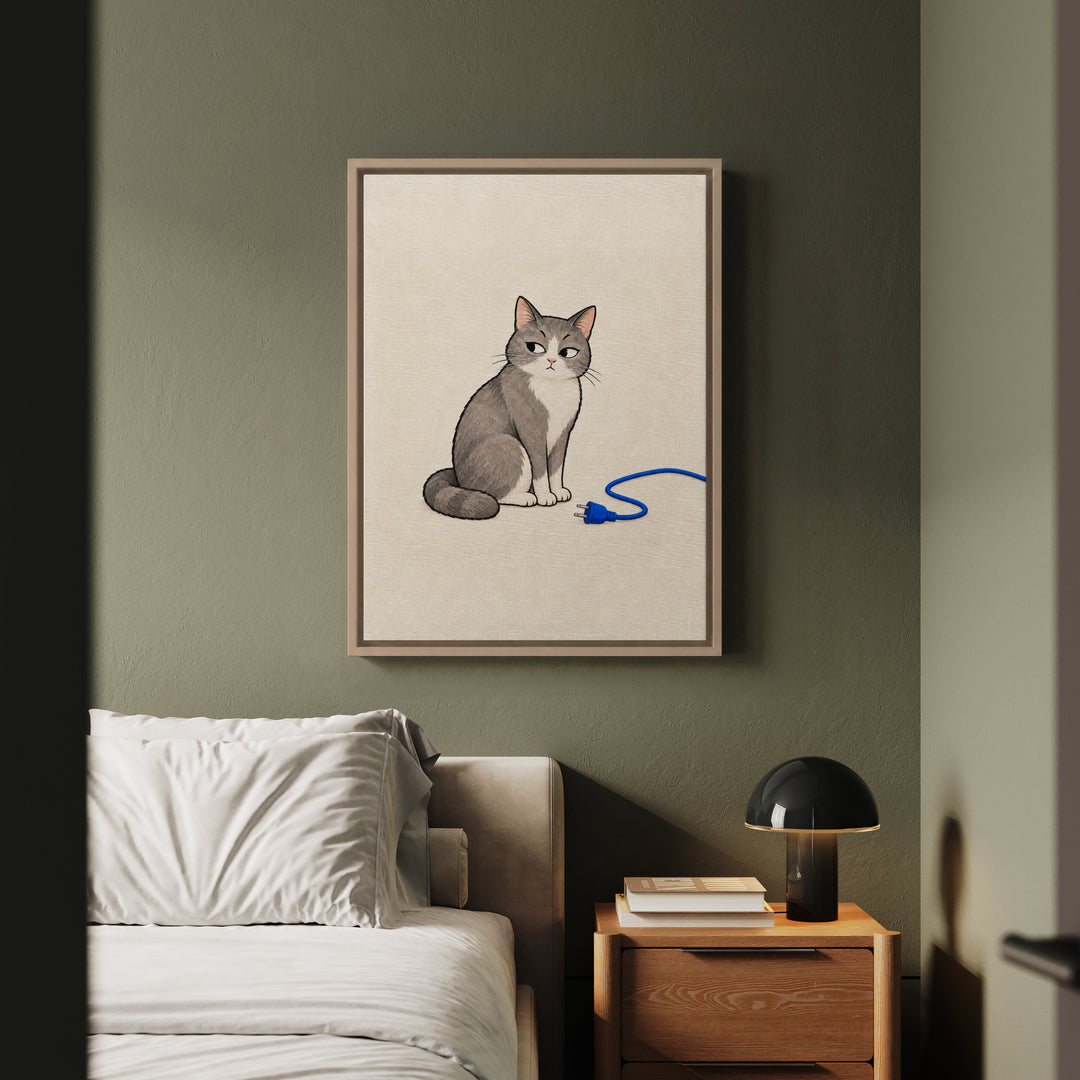 IT Support – Funny Office Wall Art with an Unplugged Cable Alibi – Canvas / Framed Canvas