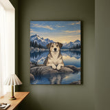 Still Water – Therapy Office Decor with an Alpine Lake at Dawn – Canvas Wall Art