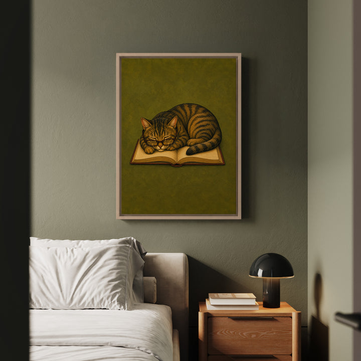 One More Chapter II – Bookish Wall Art with Slipping Glasses and a Nap – Canvas / Framed Canvas