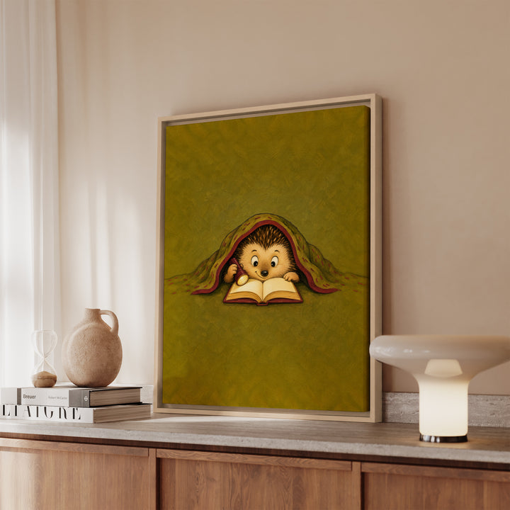 Reading Light – Library Wall Art with a Flashlight Under the Blanket – Canvas / Framed Canvas