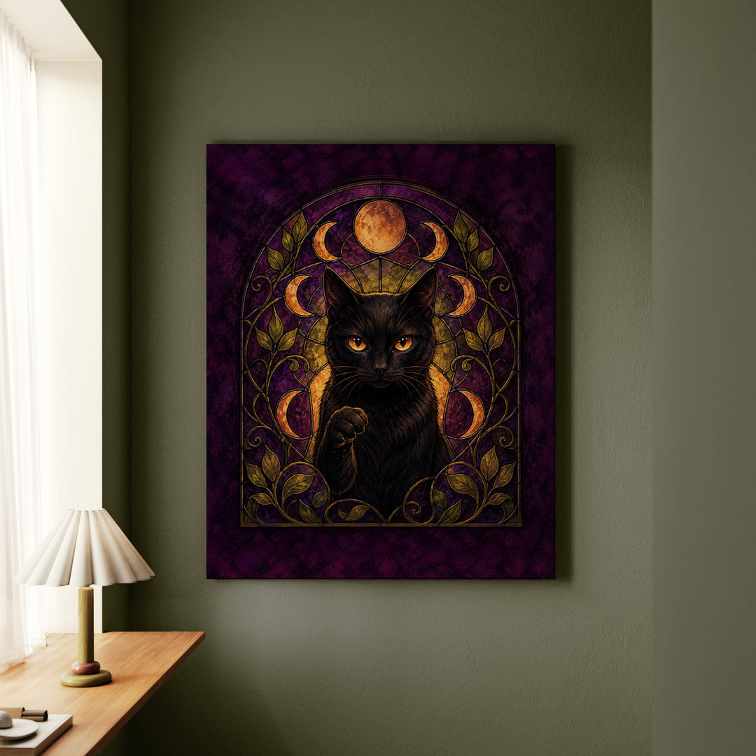 Whimsigoth Window – Whimsigoth Decor with a Stained Glass Silhouette – Canvas / Framed Canvas