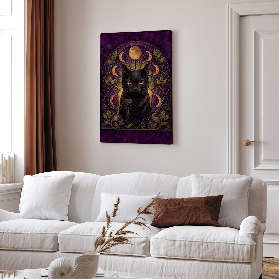 Whimsigoth Window – Whimsigoth Decor with a Stained Glass Silhouette – Canvas / Framed Canvas