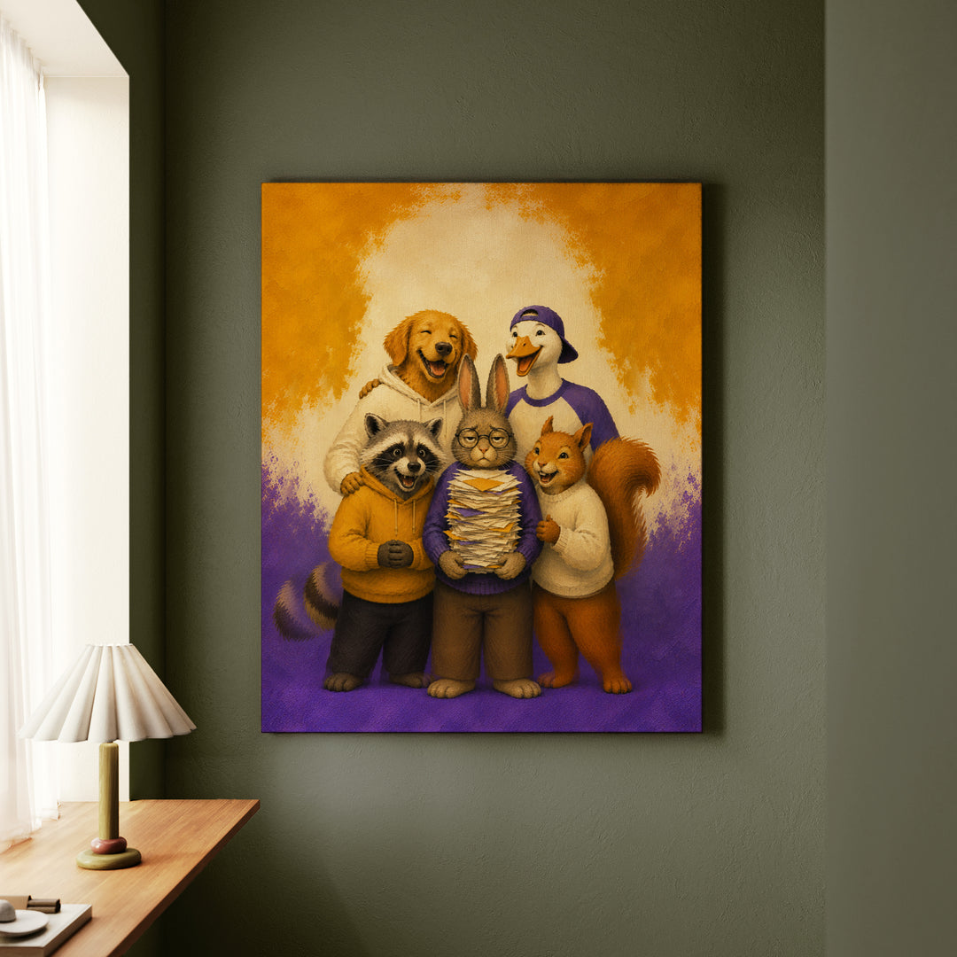 For Surviving The Group Project – Funny Wall Art with a Team Photo and One Freeloader – Canvas Wall Art