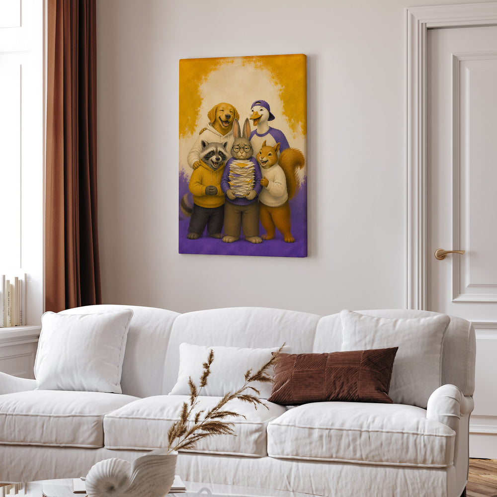 For Surviving The Group Project – Funny Wall Art with a Team Photo and One Freeloader – Canvas Wall Art