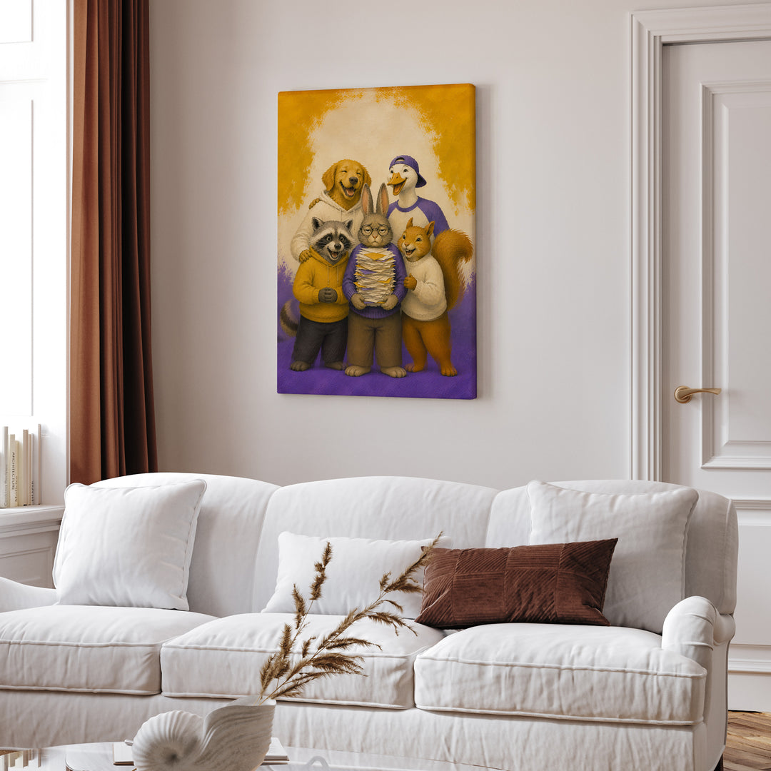 For Surviving The Group Project – Funny Wall Art with a Team Photo and One Freeloader – Canvas Wall Art