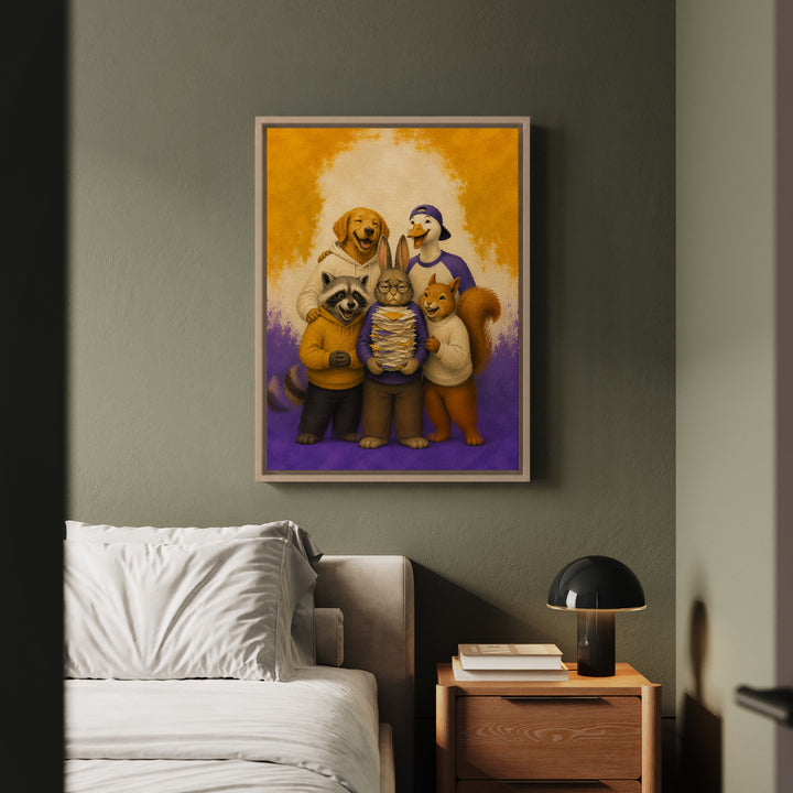 For Surviving The Group Project – Funny Wall Art with a Team Photo and One Freeloader – Framed Canvas Wall Art