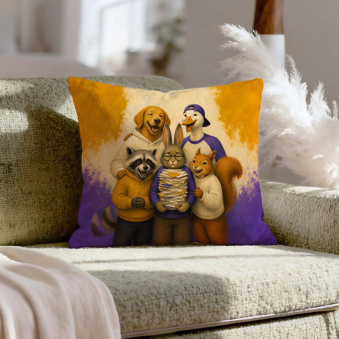For Surviving The Group Project – Funny Decor with a Team Photo and One Freeloader – Throw Pillow
