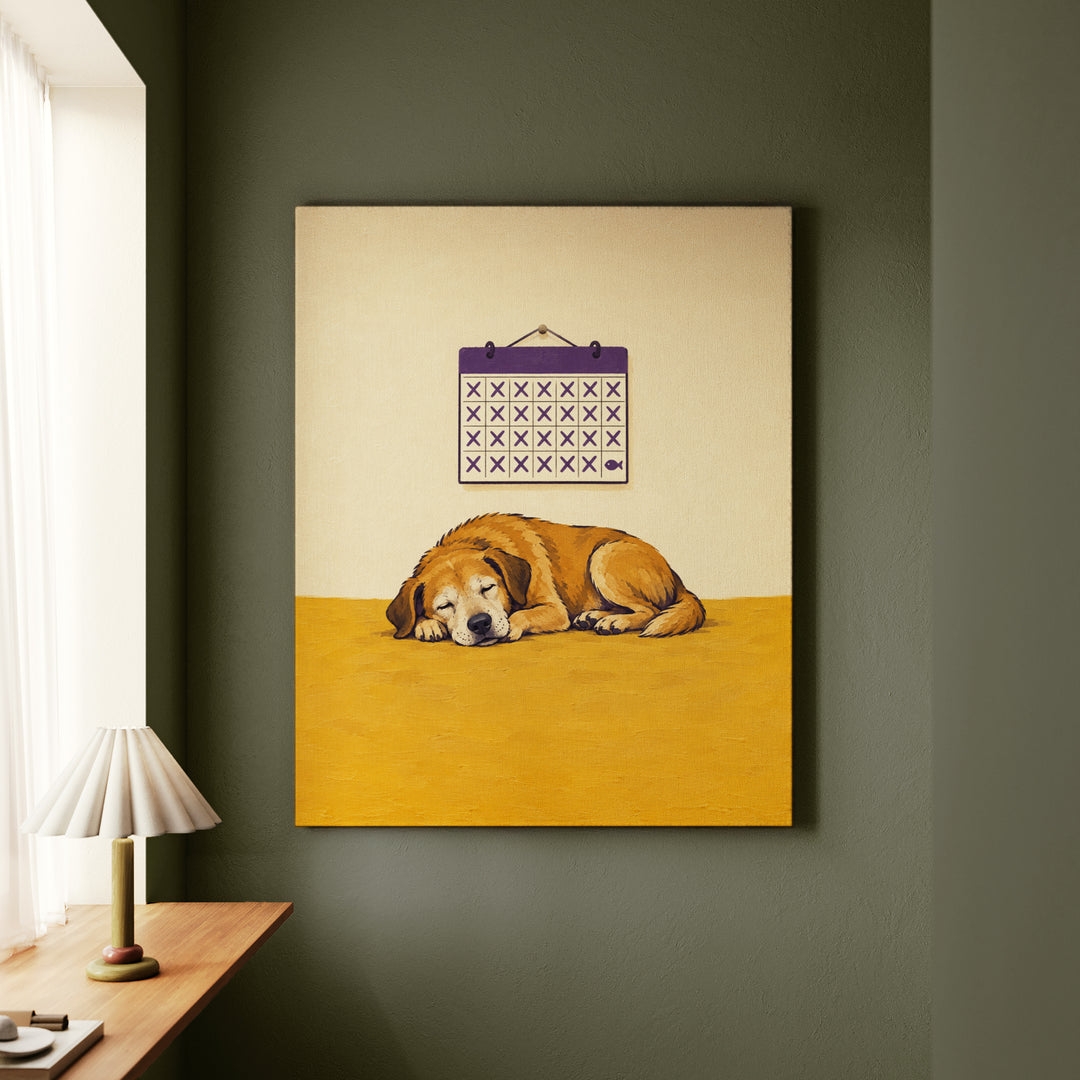 The Retirement Countdown – Funny Office Wall Art with a Calendar of Crossed Days – Canvas / Framed Canvas
