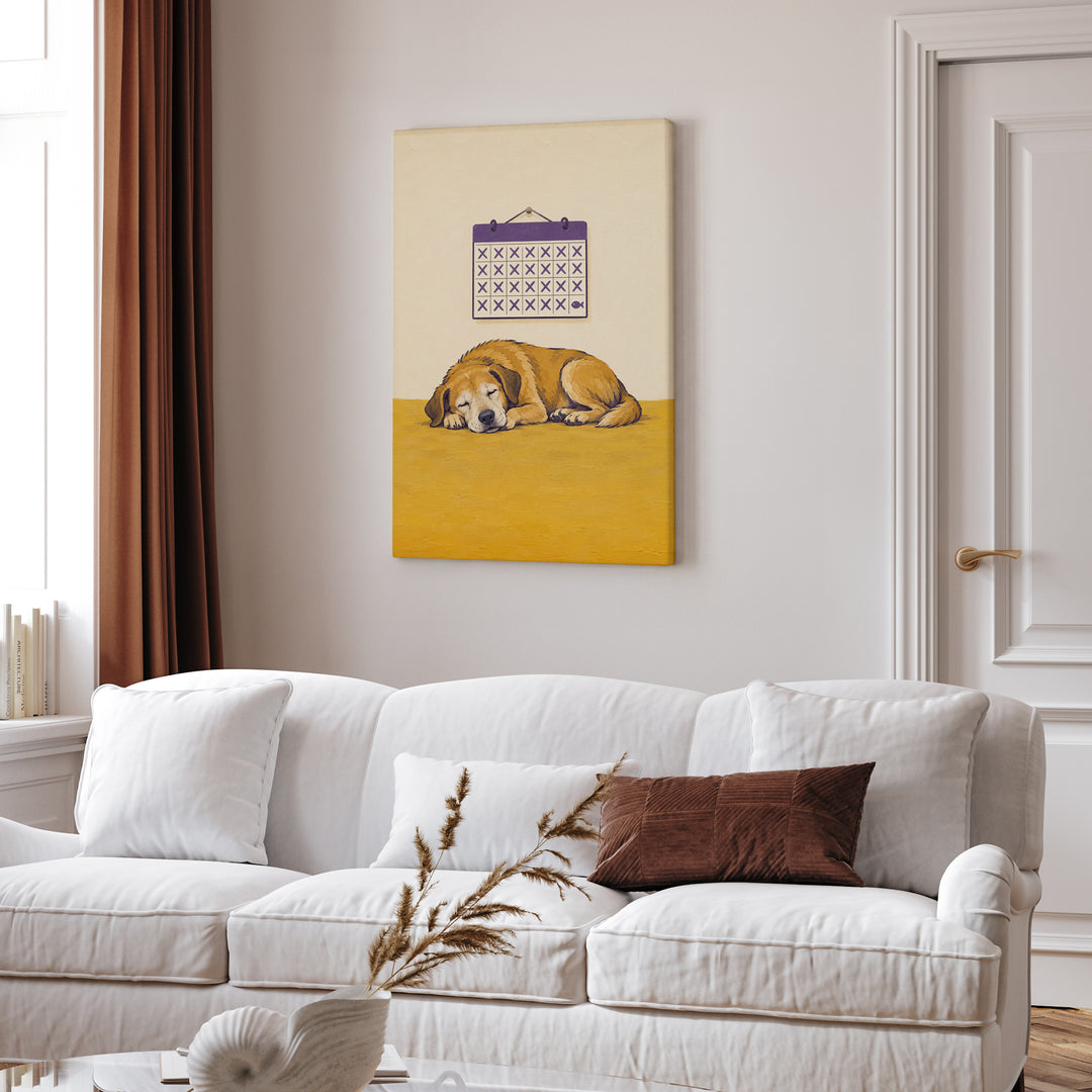 The Retirement Countdown – Funny Office Wall Art with a Calendar of Crossed Days – Canvas Wall Art