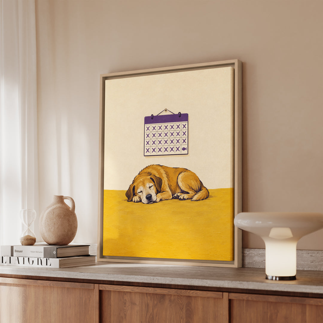 The Retirement Countdown – Funny Office Wall Art with a Calendar of Crossed Days – Framed Canvas Wall Art