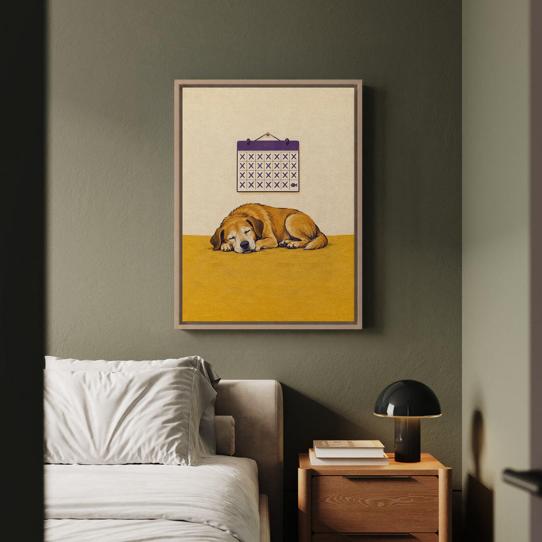 The Retirement Countdown – Funny Office Wall Art with a Calendar of Crossed Days – Canvas / Framed Canvas