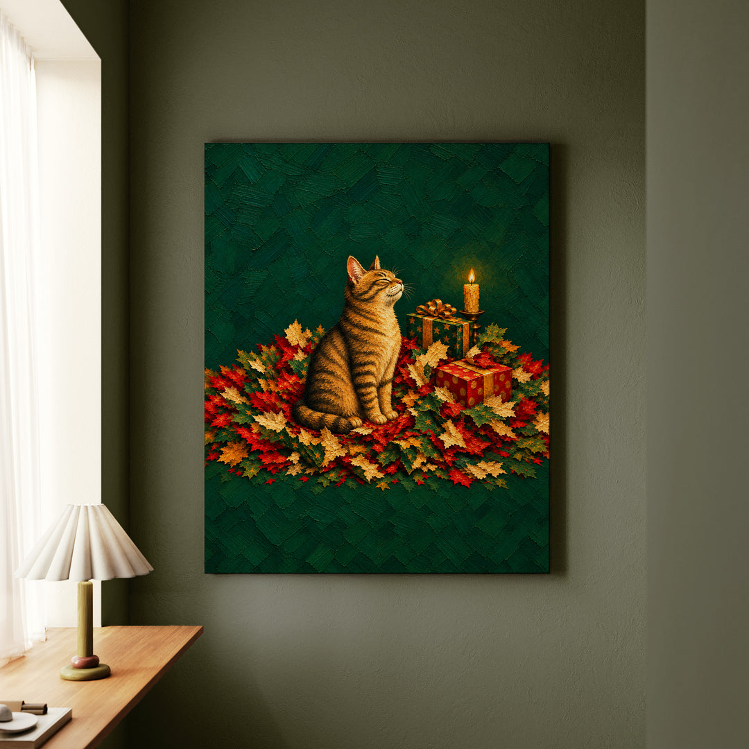 The Unwrapper – Christmas Wall Art with a Storm of Shredded Paper – Canvas / Framed Canvas