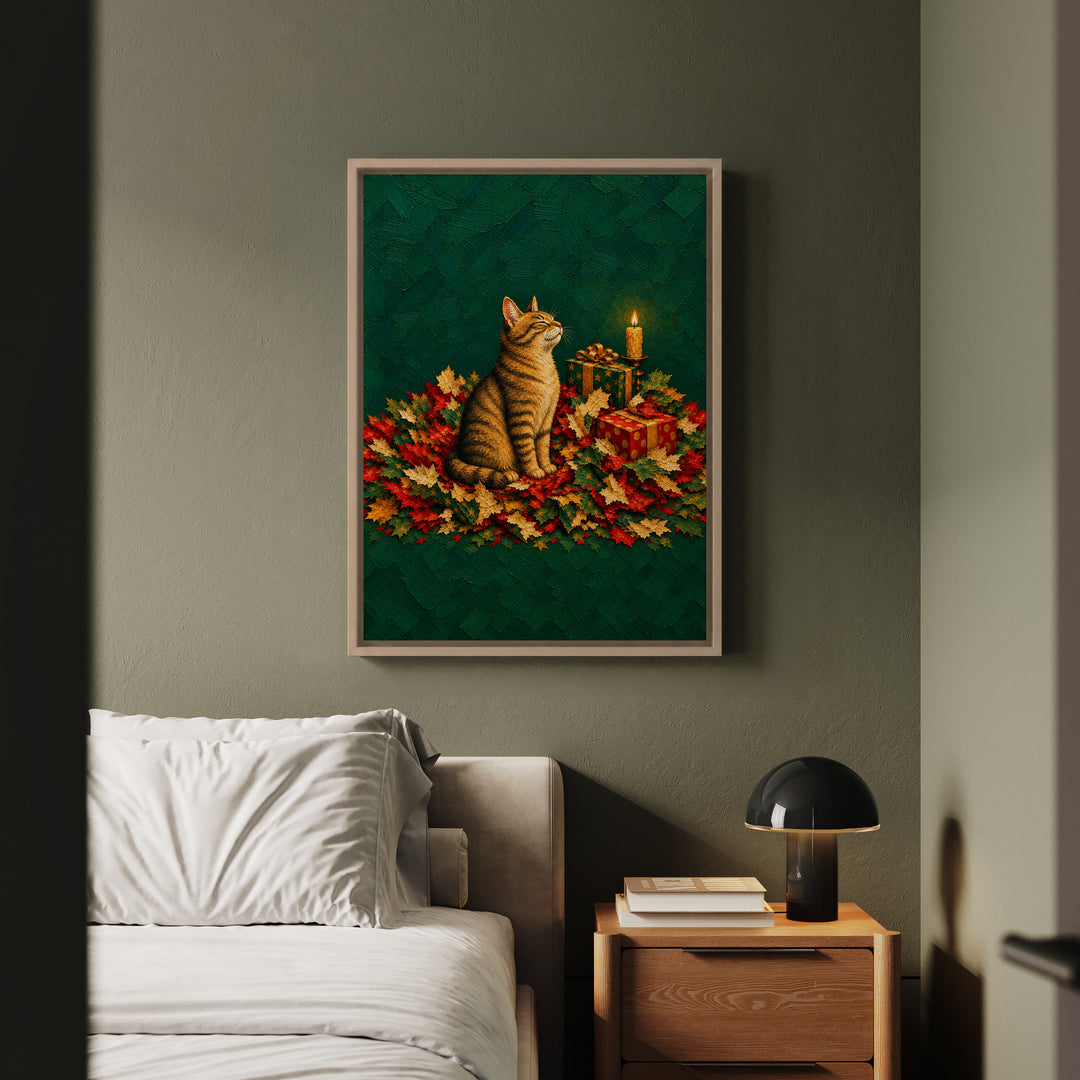 The Unwrapper – Christmas Wall Art with a Storm of Shredded Paper – Canvas / Framed Canvas